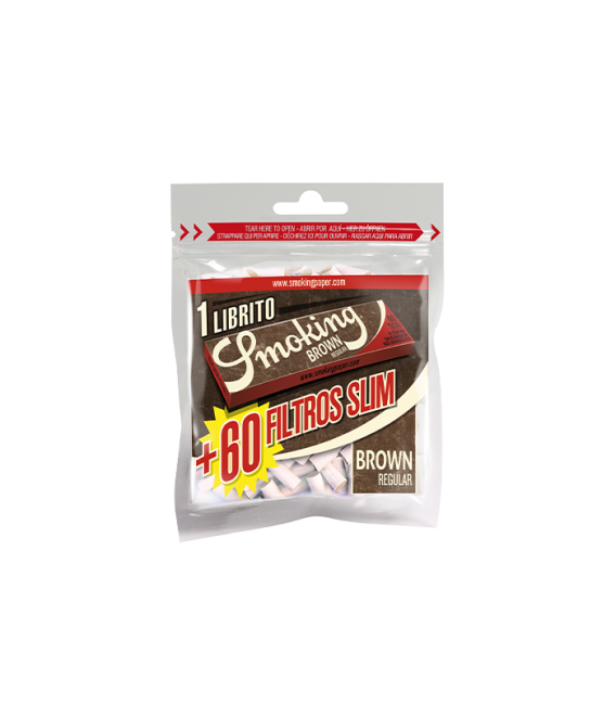 SMOKING REGULAR BROWN + 60 BROWN SLIM FILTERS