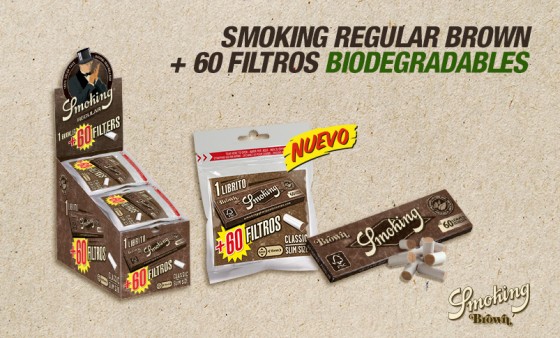 &iexcl;NUEVO SMOKING REGULAR BROWN + 60 FILTRO BIODEGRADABLES!